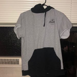 Neff Hustle short sleeved grey and black hoodie